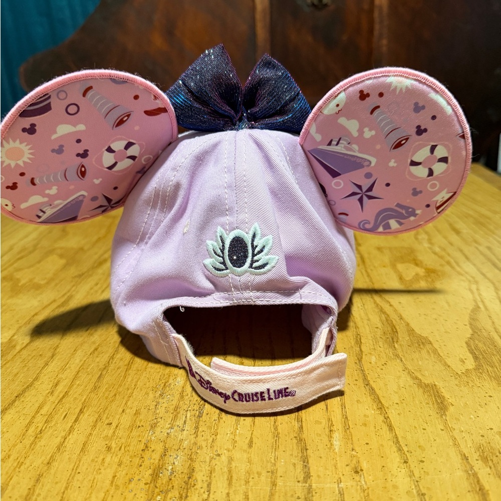Disney Cruise Line Mickey Mouse Ears Cap Hat Bow Pink Embroidered - Picture 2 of 4
